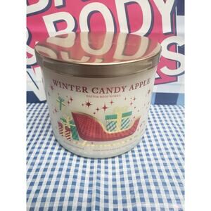 BBW Winter Candy Apple Large 3 Wick Candle Holiday Home Fragrance Decor